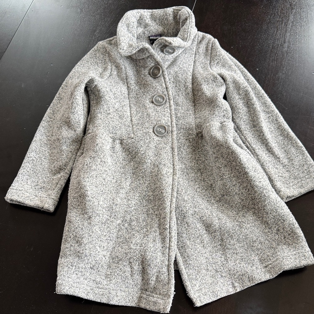 Patagonia Kids Light Heather Gray Button-Front Pea Coat